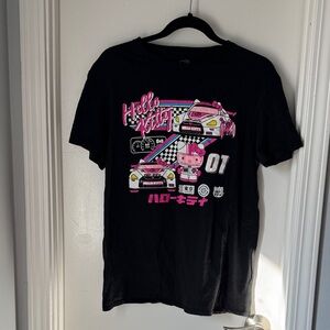 Hello Kitty Racing Black and Pink Tee size medium no signs of wear and tear
